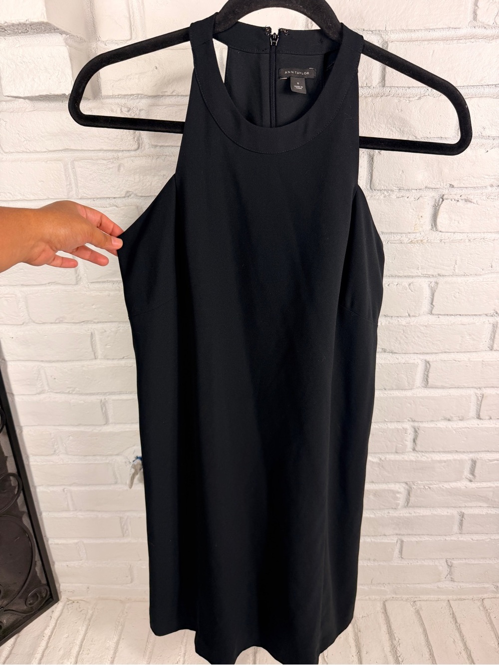 Ann Taylor Size 0‎ Black Halter Sheath Dress Open Back Bow Detail